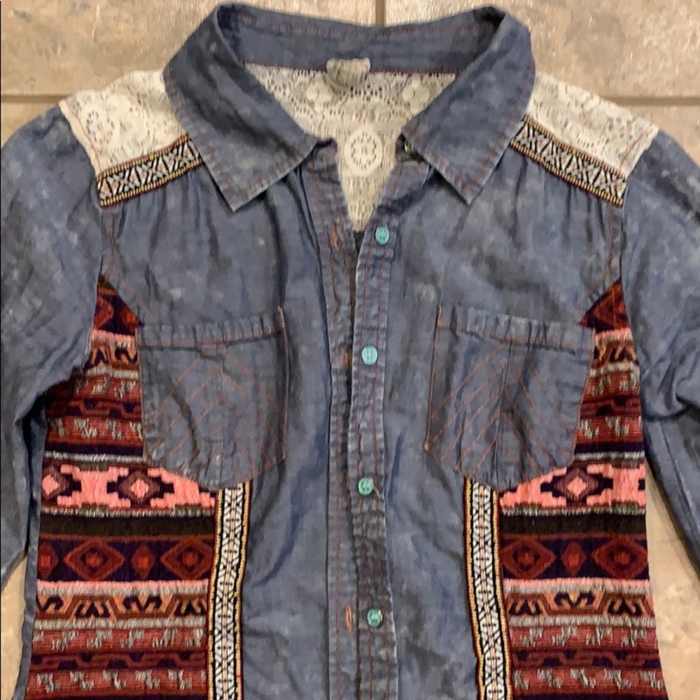 Gimmicks patterned flannel denim shirt - Picture 2 of 8